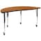 Flash Furniture Round 60 W, 60 L, 30 H, Chrome, Laminate, Particleboard, Steel, Wood Grain XU-GRP-A60-HCIRC-OAK-T-A-CAS-GG - alternate 4
